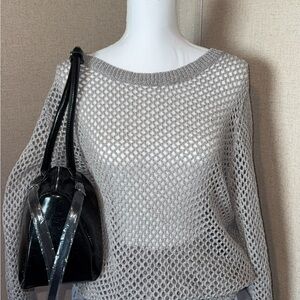 WD.NY Silver Mesh Knit Sweater